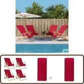 Serviettes de plage vidaXL - Lot de 4 - 60 x 135 cm - Bordeaux - Serviette de plage - Serviette de bain - Serviette de toilette - Accessoires d'été