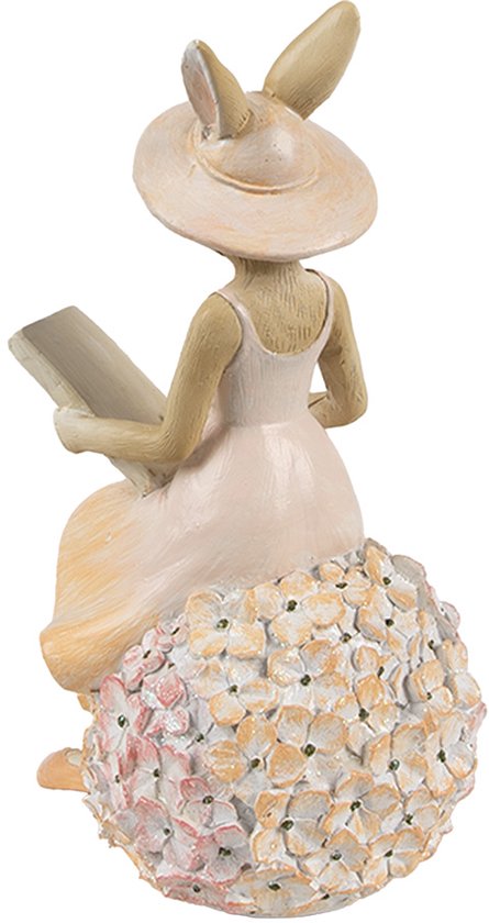 Clayre & Eef Image de décoration Lapin 10x9x17 cm Beige Plastique