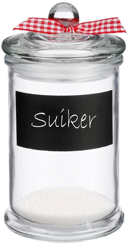Kruidenpotje Glas 4 Stuks Deksel Mat Zwart 175 ML