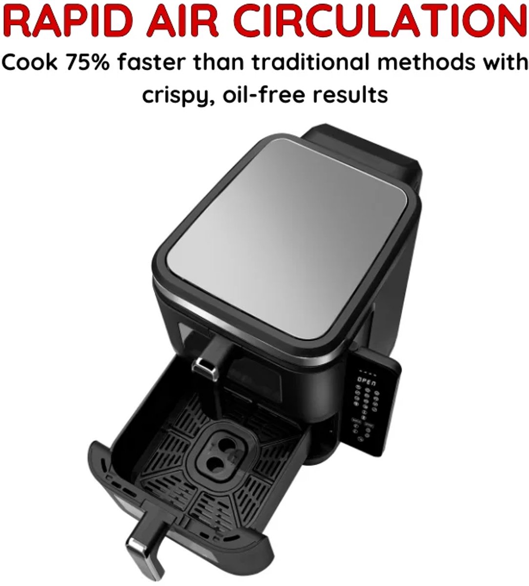 Comfy Nest CN-06184 Airfryer 2800W 11L Zwart Dubbele Mand - afbeelding 3