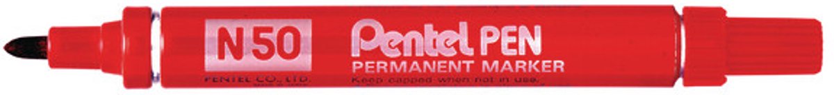 Pentel N 50 permanente marker Kogelpunt Rood 12 stuk(s)