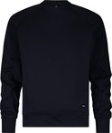 Donkerblauwe DASSY sweater, met v-hals en raglanmouwen.