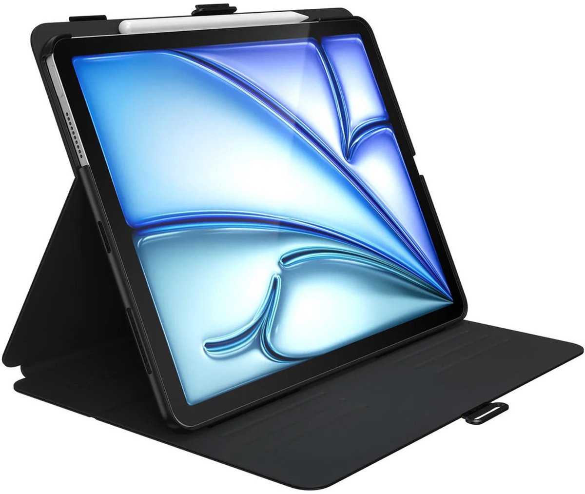 Speck Tablethoes geschikt voor Apple iPad Air 13 Inch (2025) Hoes | Speck Balance Folio Bookcase + Stylus Houder - Zwart