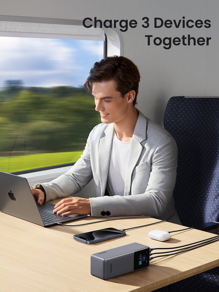 UGREEN 25000mAh 200W Power Bank met Snelladen - afbeelding 3