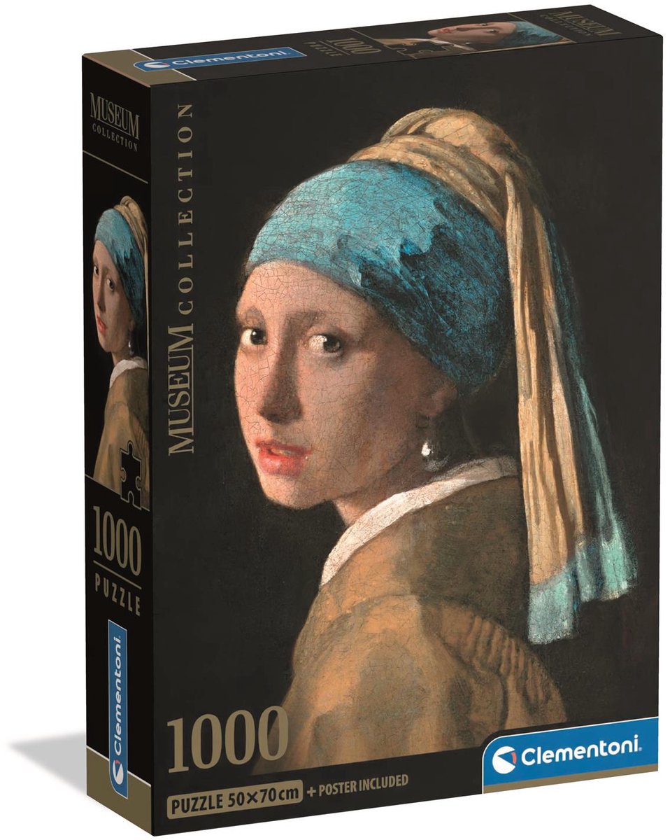 Clementoni - Puzzel - 1000 Stukjes - Museum Meisje met Pareloorbellen - Puzzel Voor Volwassenen