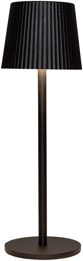 Lampe de table portable Anna Collection Glambiance - noire - 27 cm - capteur tactile - sans fil/rechargeable par USB - intérieur/extérieur