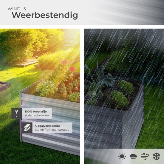 Verhoogd tuinbed gepoedercoat staal antraciet