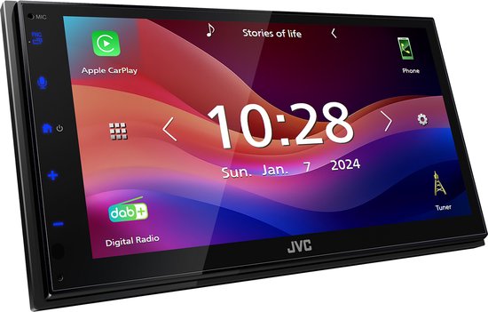 JVC KW-M695DBW 2DIN Digitale Media Receiver met 6,8-inch touchscreen