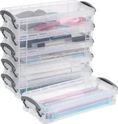 Boîtes de rangement transparentes empilables et pratiques Inovra ® pour fournitures de bureau et matériel créatif, lot de 6