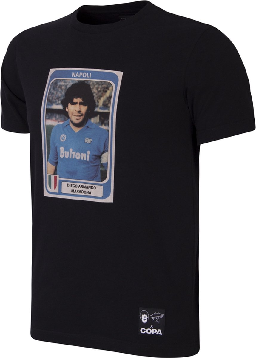 COPA - Maradona Napoli Football Sticker T-Shirt - Heren - Zwart - XS