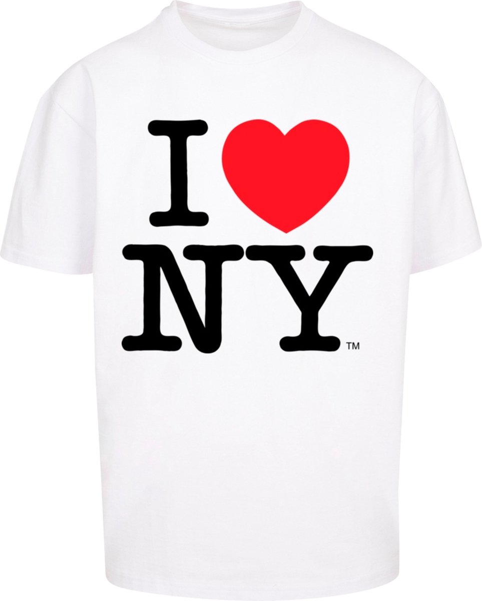 Merchcode - I Love NY Oversize Heren Tshirt - M - Wit