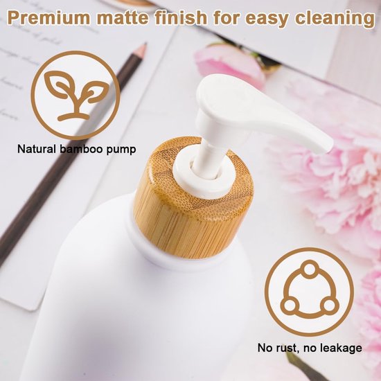 3 Stuks 500 Ml Zeepdispenser Mat Zwart - Navulbare Pompdispenser Voor Shampoo & Zeep