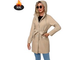 Bovista Mantel Dames - Tussenmantel - Jas - Mantelpakje - Trenchcoat - Overjas - Overcoat - Winter - Abrikoos - XXL