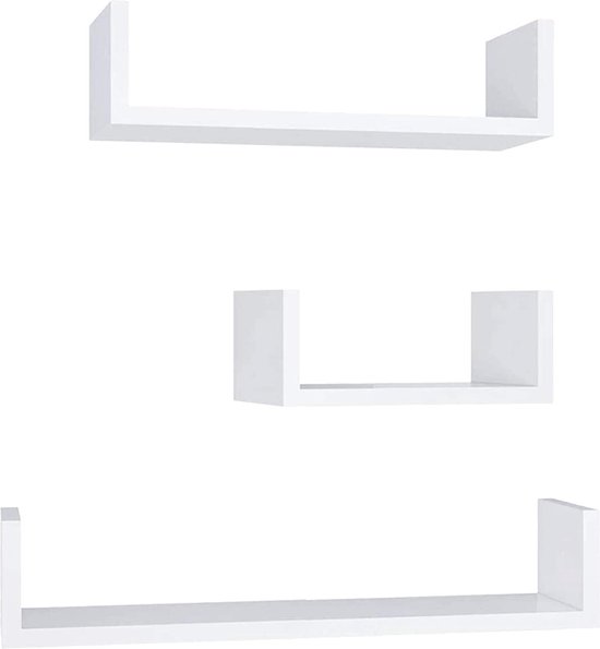WOLTU RG9477ws-3 Set van 3 zwevende houten wandplanken
