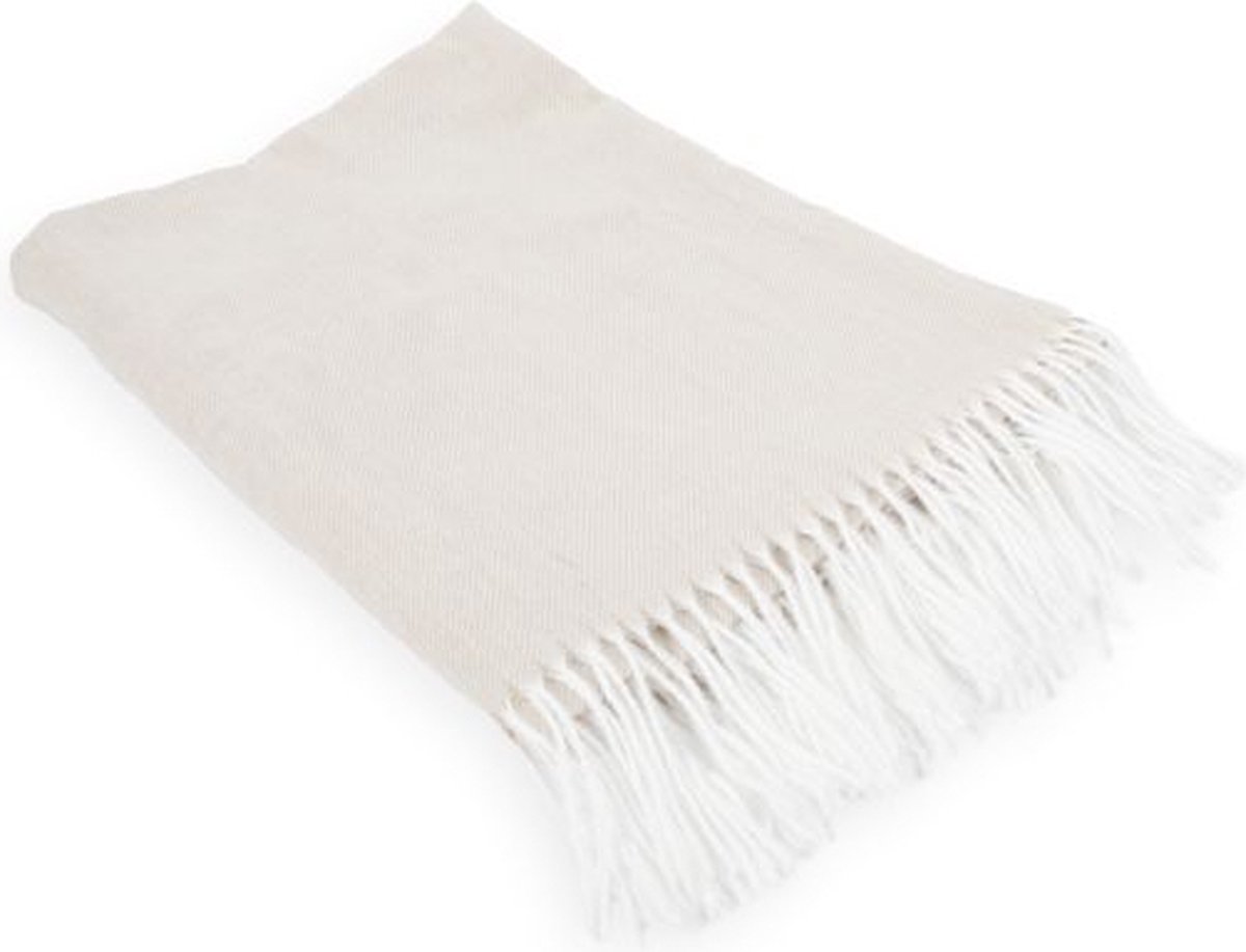 Tiseco Plaid AMALIA met franjes - 150x200 cm, taupe