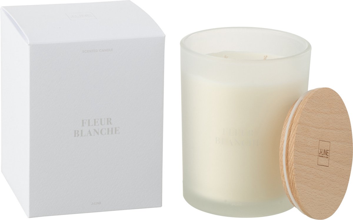 J-Line geurkaars Accords Essentiels - Fleur Blanche - wit - 52U Wit - Rood