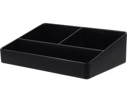 Goodivery ® Koffie Dispenser Organizer met 3 Compartimenten Restaurant Koffie Organizer Opbergaccessoires Koffie Bar voor Suiker Melk Servetten Capsules Thee Doos Zwart