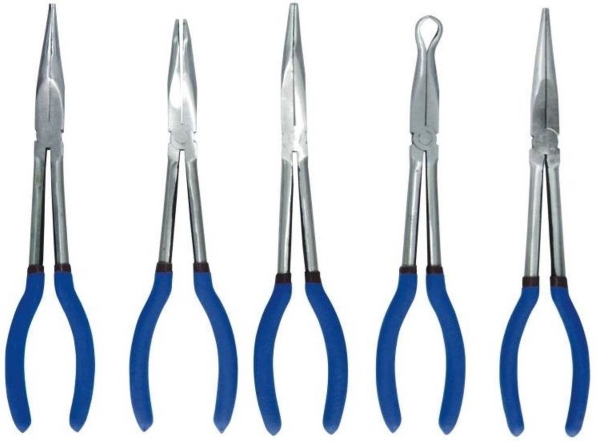 StahlKaiser Langbektangenset - 5-delig - Chroom-vanadium - Antislip - 27,5 cm