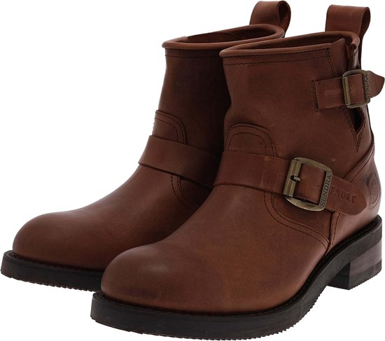 Tommy Jeans leren bikerboots bruin