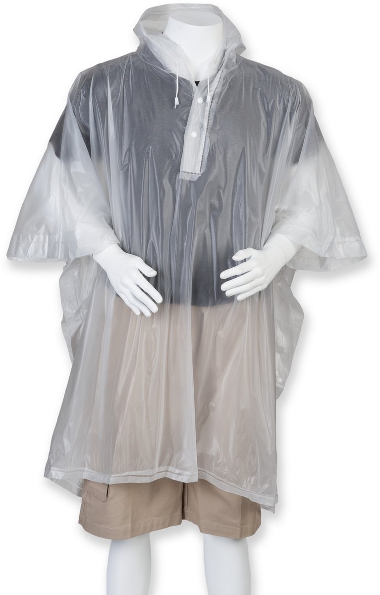 Eenvoudige transparante regenponcho