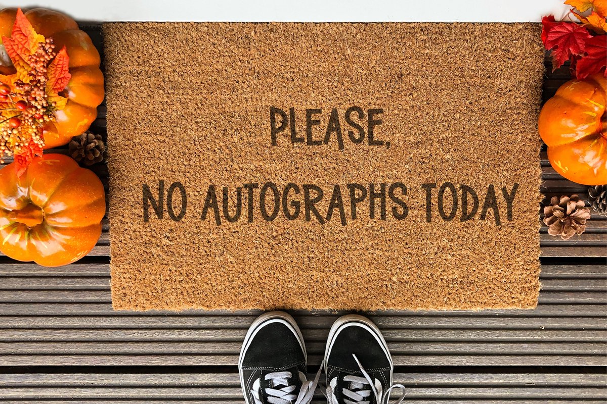Please No Autographs Today | 90x60 cm | Nieuwe huis cadeau | Ingangsmat | Deurmat met stijl | Verhuizing cadeau | Praktisch & trendy | Perfect voor binnenkomst | Cadeau voor nieuwe woning