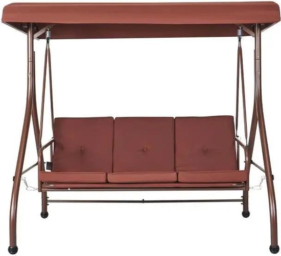Angerer Freizeitmöbel GmbH Schommelbank zonnedak - geschikt voor vele 3-zits schommelbanken - schommeldak Made in Germany (PE Bordeaux, 210 x 145 cm