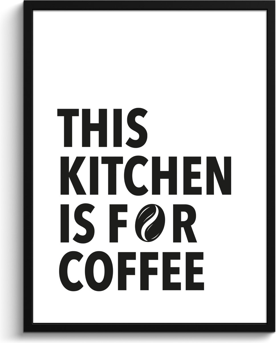 FrameYourWall Fotolijst inclusief poster - Posterlijst 60x80 cm - Posters - Quotes - Koffie - Bonen - Modern - Foto in lijst - Keuken decoratie muur - Wanddecoratie accessoires - Muurdecoratie - Schilderijen Quote - Kitchen