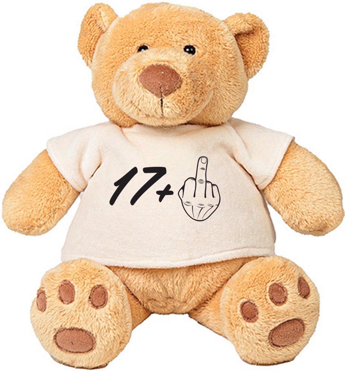 Pluche Beer 18 Jaar feest  knuffel  cadeau  beertje  verjaardag
