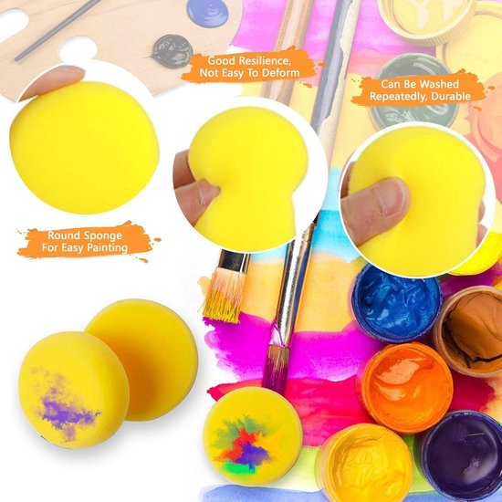 10 stuks sponskwasten, schildersponsset, kinderen, schildersponzen, acryl, sponskwast, modelbouw