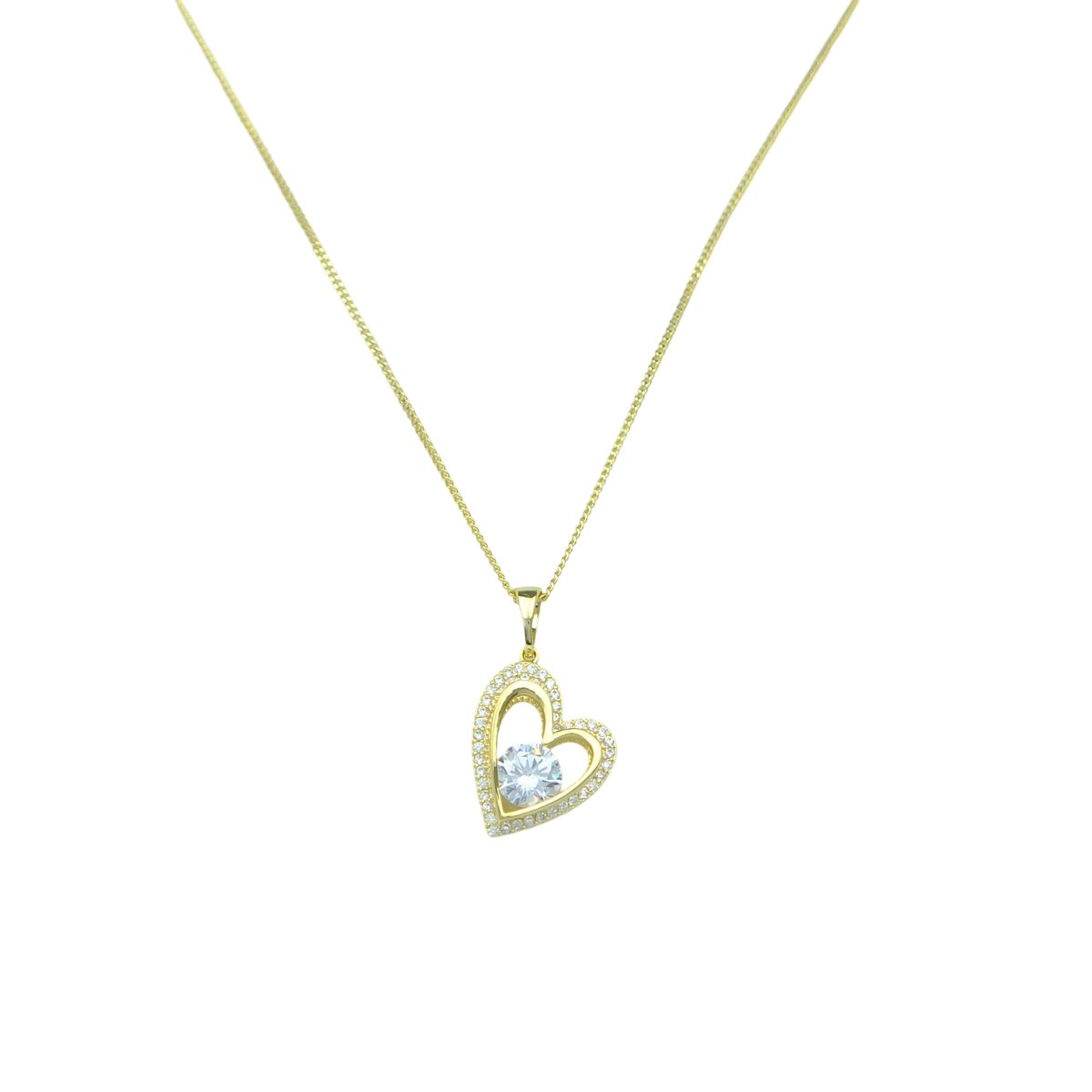 Love You Heart Necklace Gold 14K