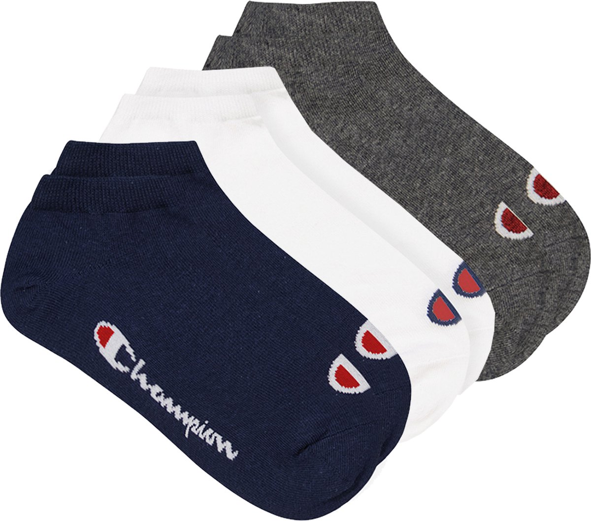 3 paar Champion sneakersokken 46 Unisex sneaker korte sokken Marineblauw