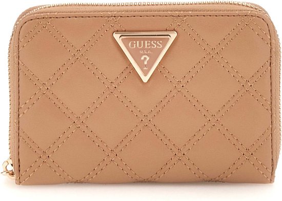 Guess Giully Medium Zip Around Dames Portemonnee - Beige