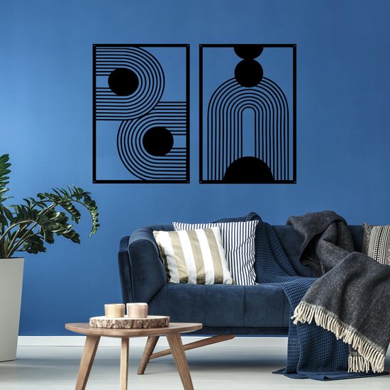 Wanddecoratie RUTHENIUM Metaal 59 cm Zwart