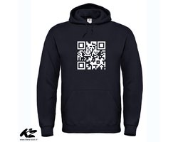 QR Code (F**k You) - Unisex Hoodie - XXL - Zwart