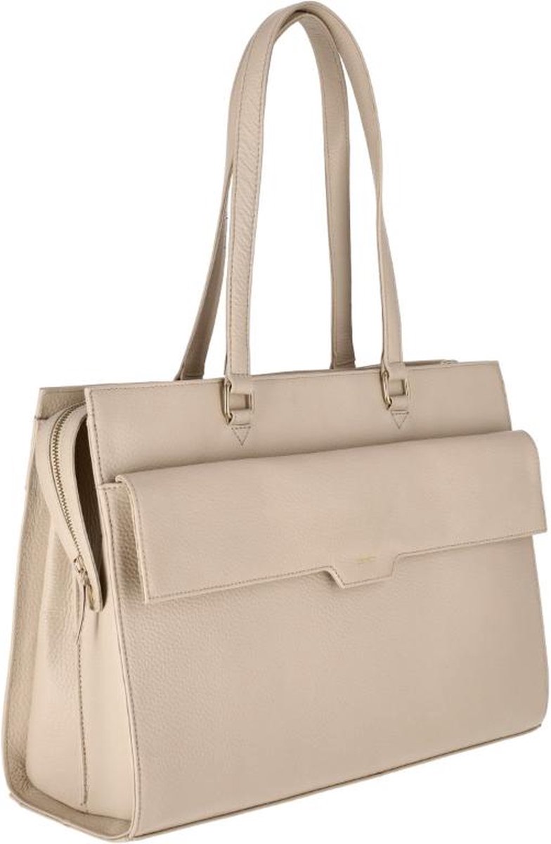 DSTRCT Laptoptas / Werktas - Dames - 15.6 inch - Leer - Floater Field - Beige