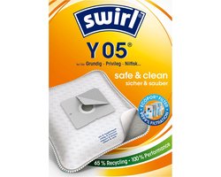 SWIRL - Stofzuigerzak Y05-10 stofzakken + 2 filters + 2 deo - geschikt voor stofzuigers van AEG, Electrolux, Nilfisk en Zanussi