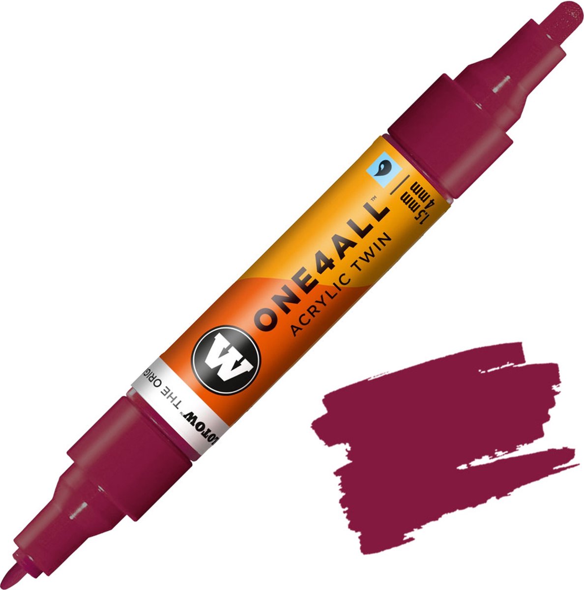 MOLOTOW One4All Premium Acrylic TWIN Marker 1,5 + 4mm - 086 Burgundy Rot