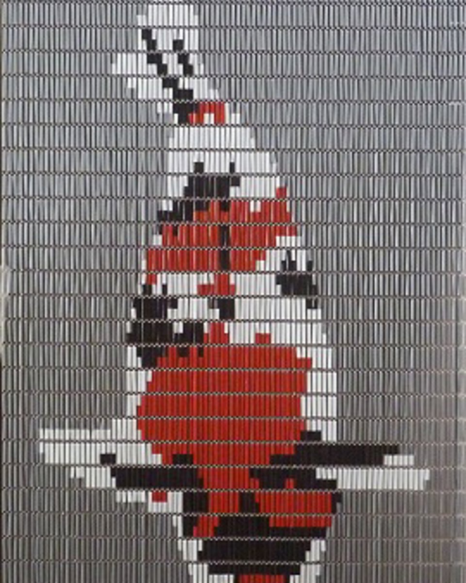 Vliegengordijnexpert Vliegengordijn koi karper - 90x210 cm -zilver wit zwart rood