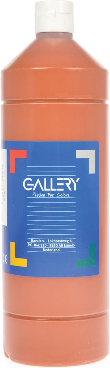 Gallery plakkaatverf, flacon van 1 l, lichtbruin 6 stuks