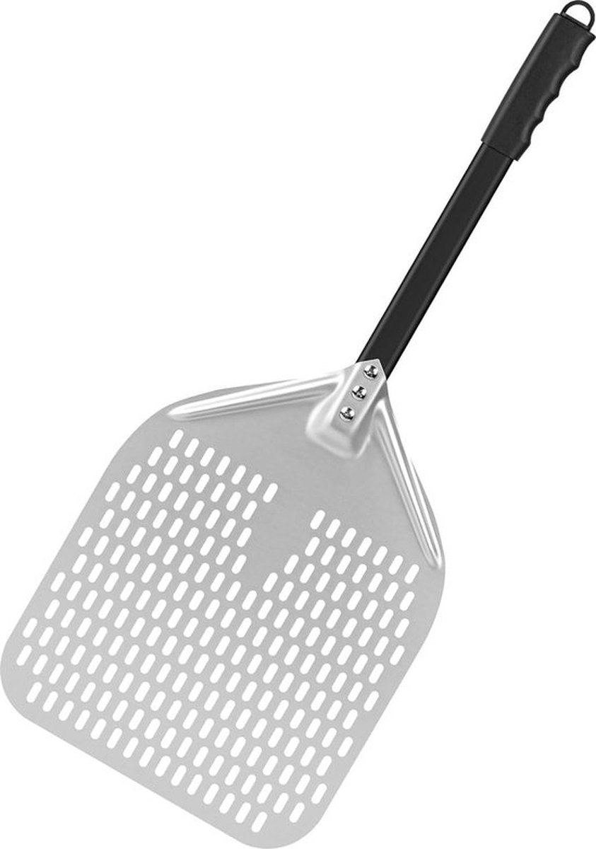 Geperforeerde pizzaschep, 30,5 cm, geanodiseerde aluminium pizzaschep met afneembare handgreep, perfect voor pizza's, zelfgemaakte en broodliefhebbers