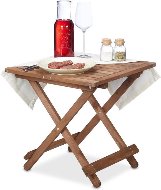 Kleine bijzettafel van metaal voor in de tuin - rond salontafel en