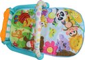 Baby speelkleed met piano, boog en vrolijke dierenprint met o.a. panda, aap en zon.