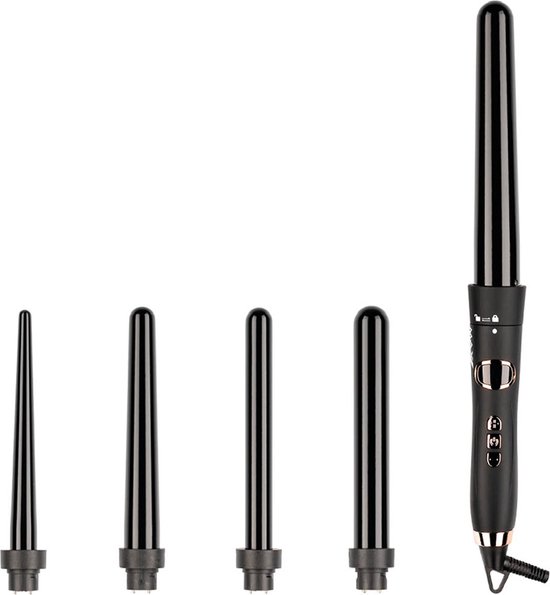 Max Pro Miracle 5 in 1 Krultang - Curling iron - Levenslange Garantie - Inclusief Hittebestendige Handschoen - Alle Haartypes - Uniek Draaisysteem - Veilig Gebruik - Diverse Maten