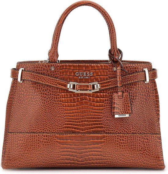Guess MINTHA SMALL SATCHEL - Handtas - navy logo/blauw