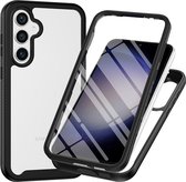 Cazy Hoesje geschikt voor Samsung Galaxy A36 / A56 Hoesje - 360° Full Protection Case met ingebouwde Screenprotector - Zwart