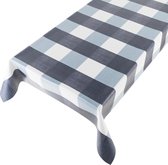 Tafelzeil Blocks Blauw -  150 x 140 - Blauw tafelkleed - Beschikbaar in verschillende maten - Geleverd in een koker
