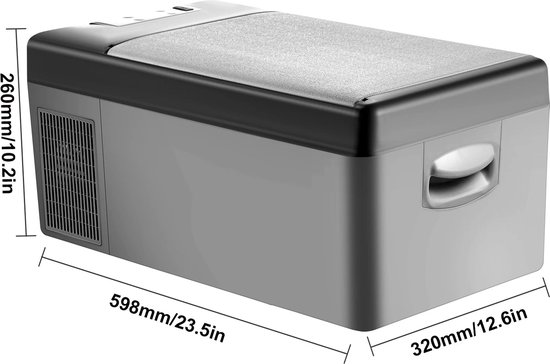 Vevor - Mini koelkast - Mini koelkast voor drankjes - Mini auto koelkast - Draagbare koelbox voor kamperen - 15L - 12V/24V DC - 110-240V AC - 45W - Grijs van Vevor — afbeelding 4