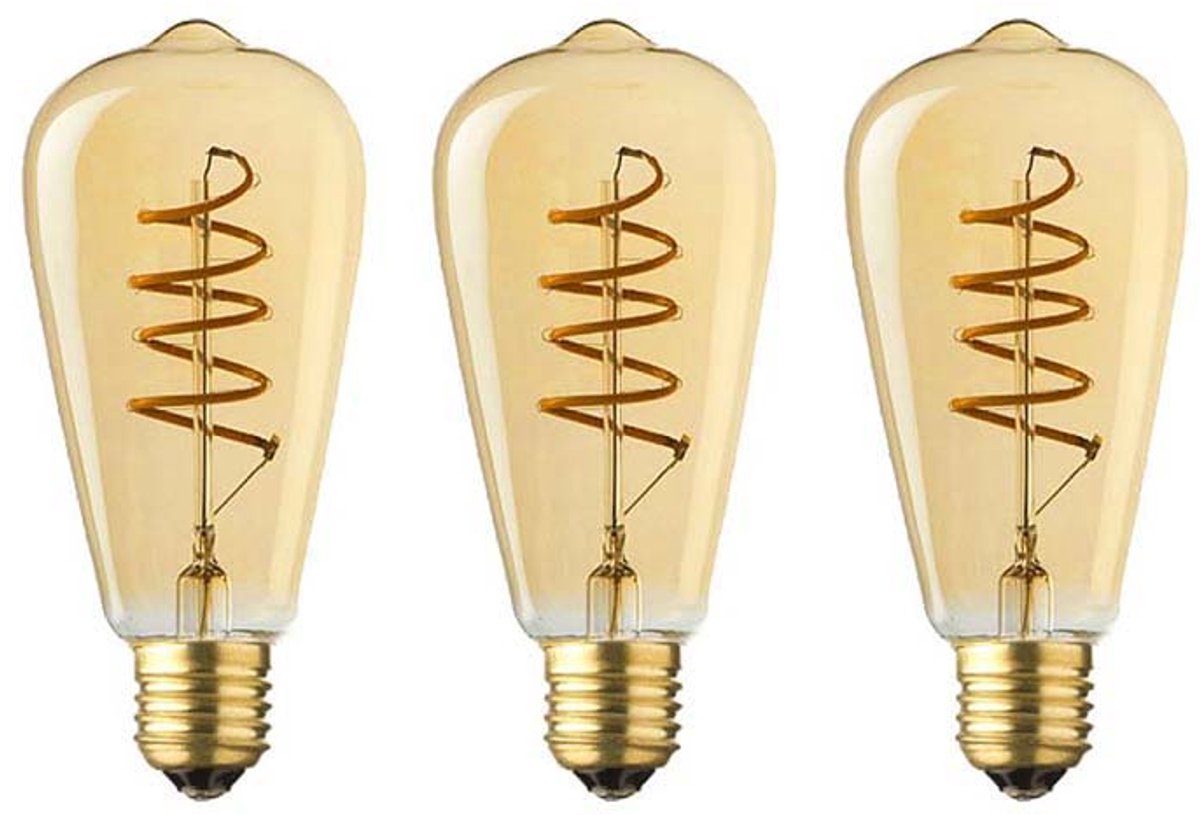Lybardo - E27 LED Lamp - 3-pack - 3 staps Dimbaar - 4W - 2500K Warmwit Licht