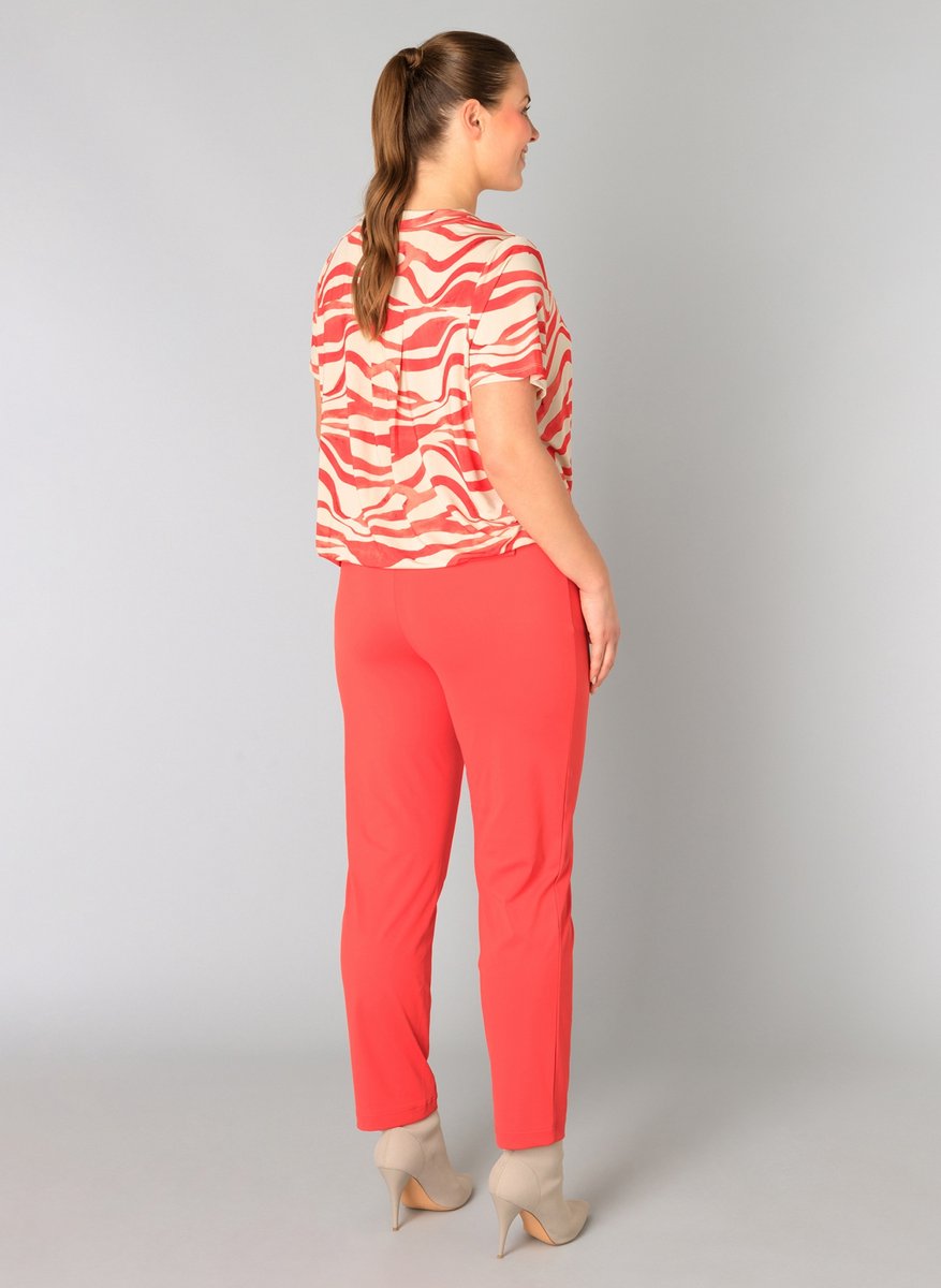 YESTA Veroni Tops - Dark Coral/Beige - maat X-0(44)