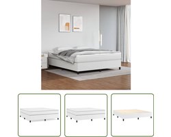 vidaXL - Boxspring - bed - kunstleer - wit - 180x200 - cm